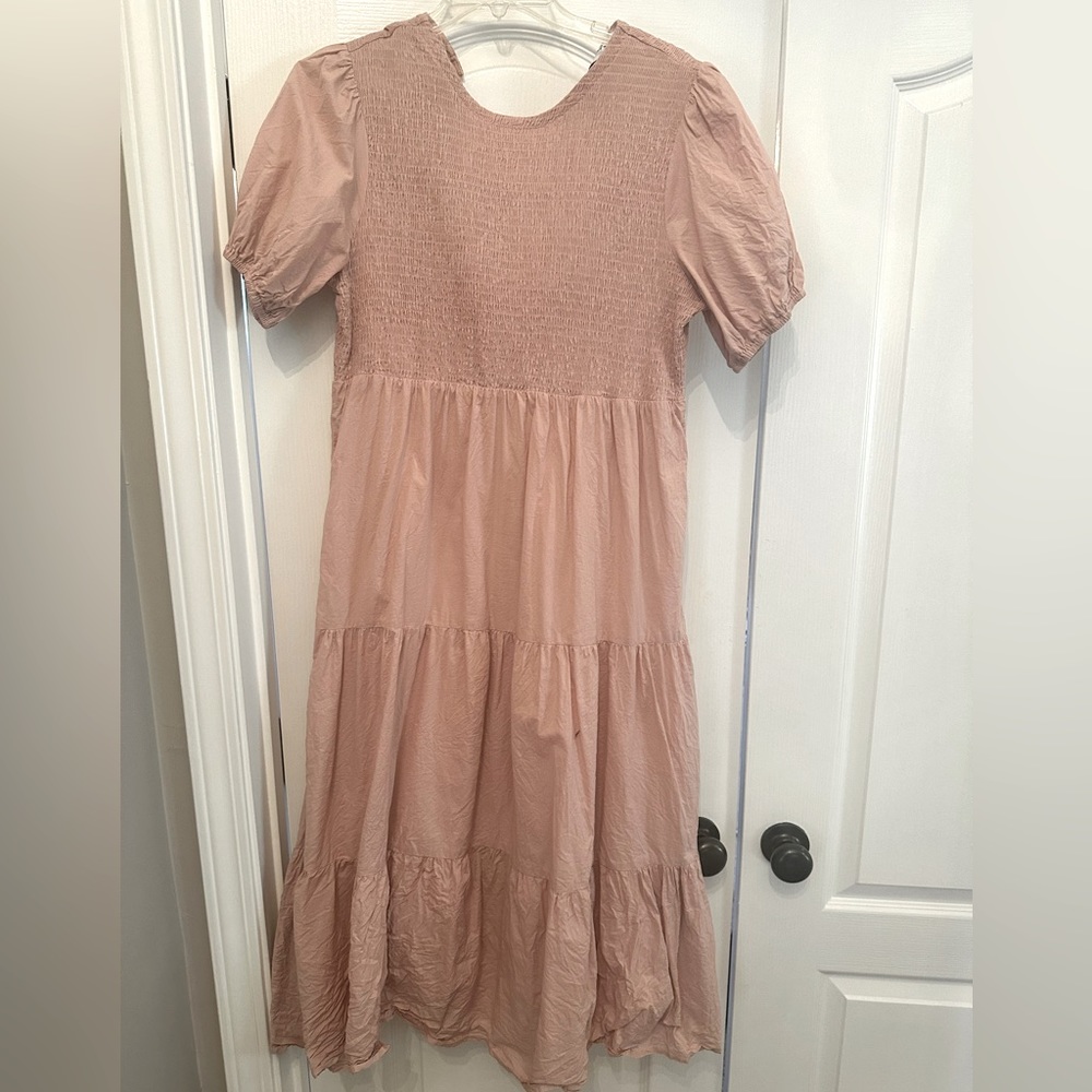 Blush Pink Petal and Pup Midi Dress